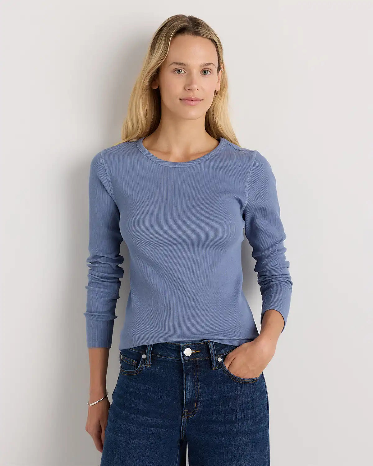 Organic Cotton Micro-Rib Long Sleeve Tee