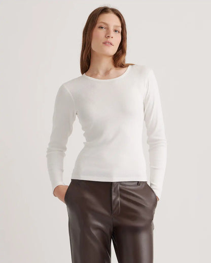 Organic Cotton Micro-Rib Long Sleeve Tee