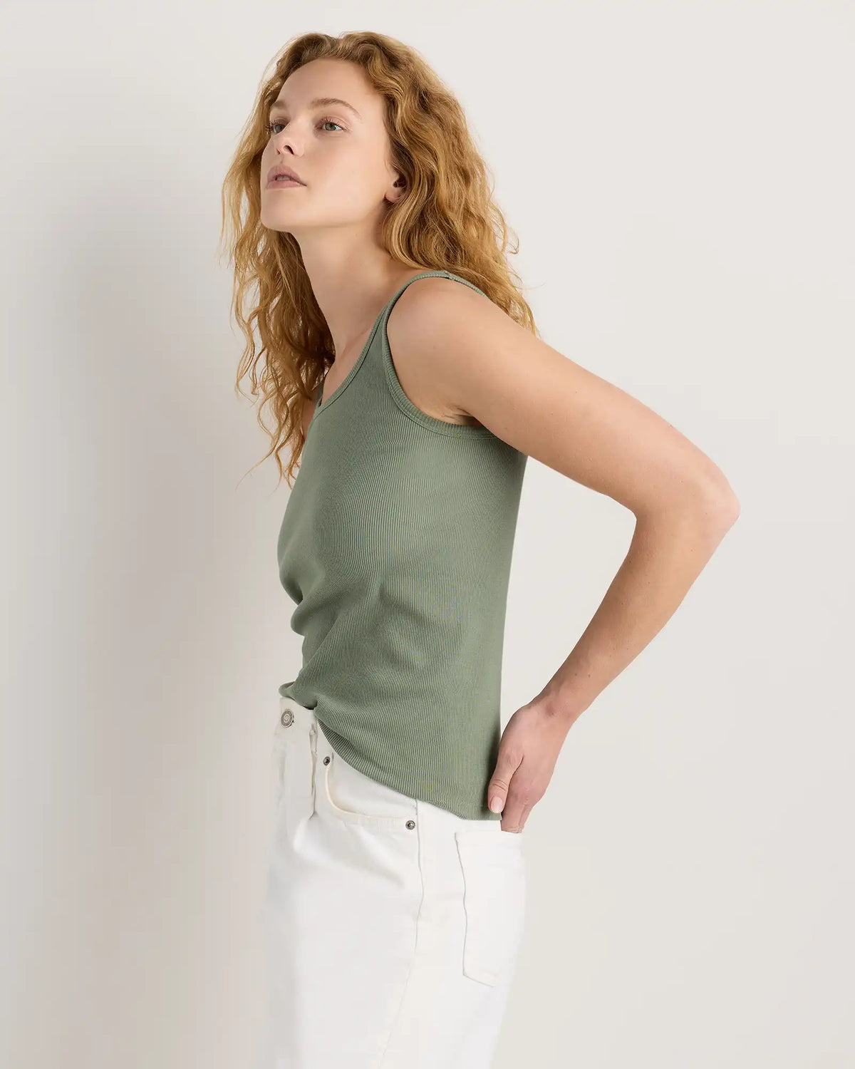 Organic Cotton Micro-Rib Scoop Neck Tank