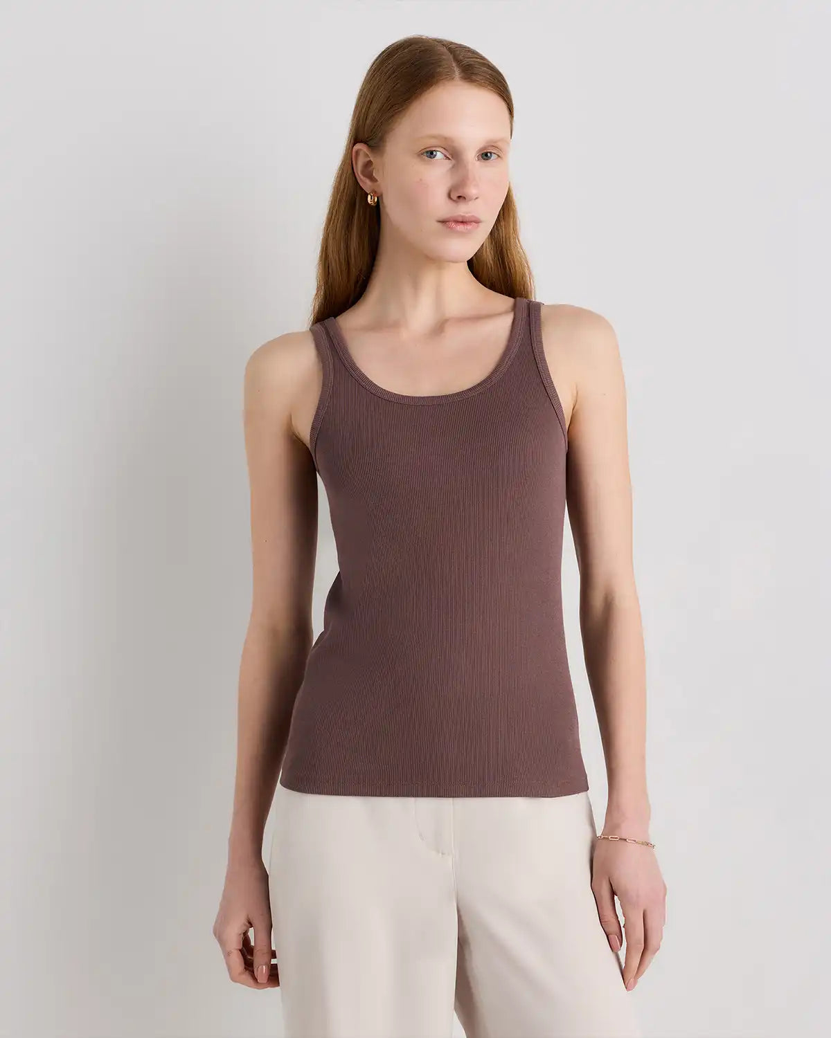 Organic Cotton Micro-Rib Scoop Neck Tank