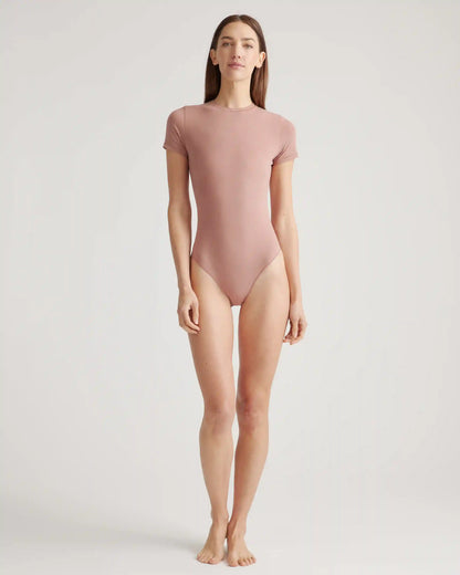Stretch Cotton Jersey Short Sleeve Bodysuit