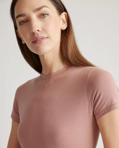 Stretch Cotton Jersey Short Sleeve Bodysuit
