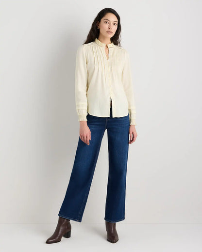 Organic Textured Cotton Peasant Blouse