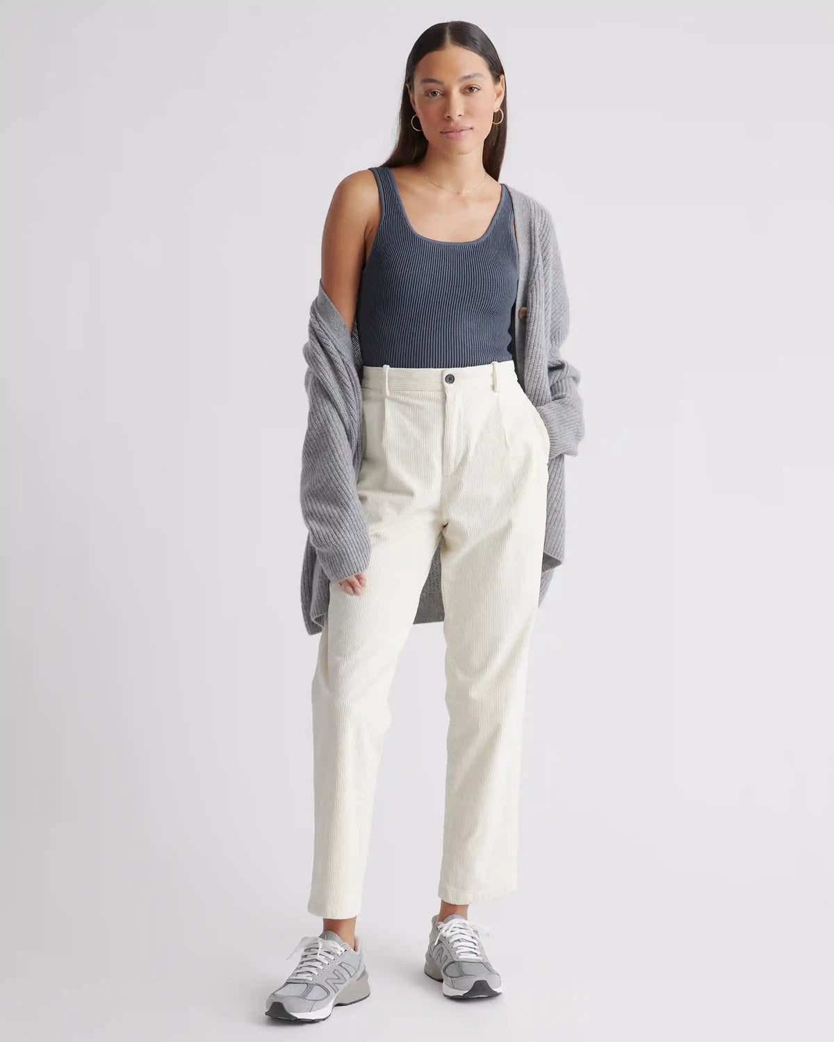 Cropped Square Neck Ribbed Knit Tank