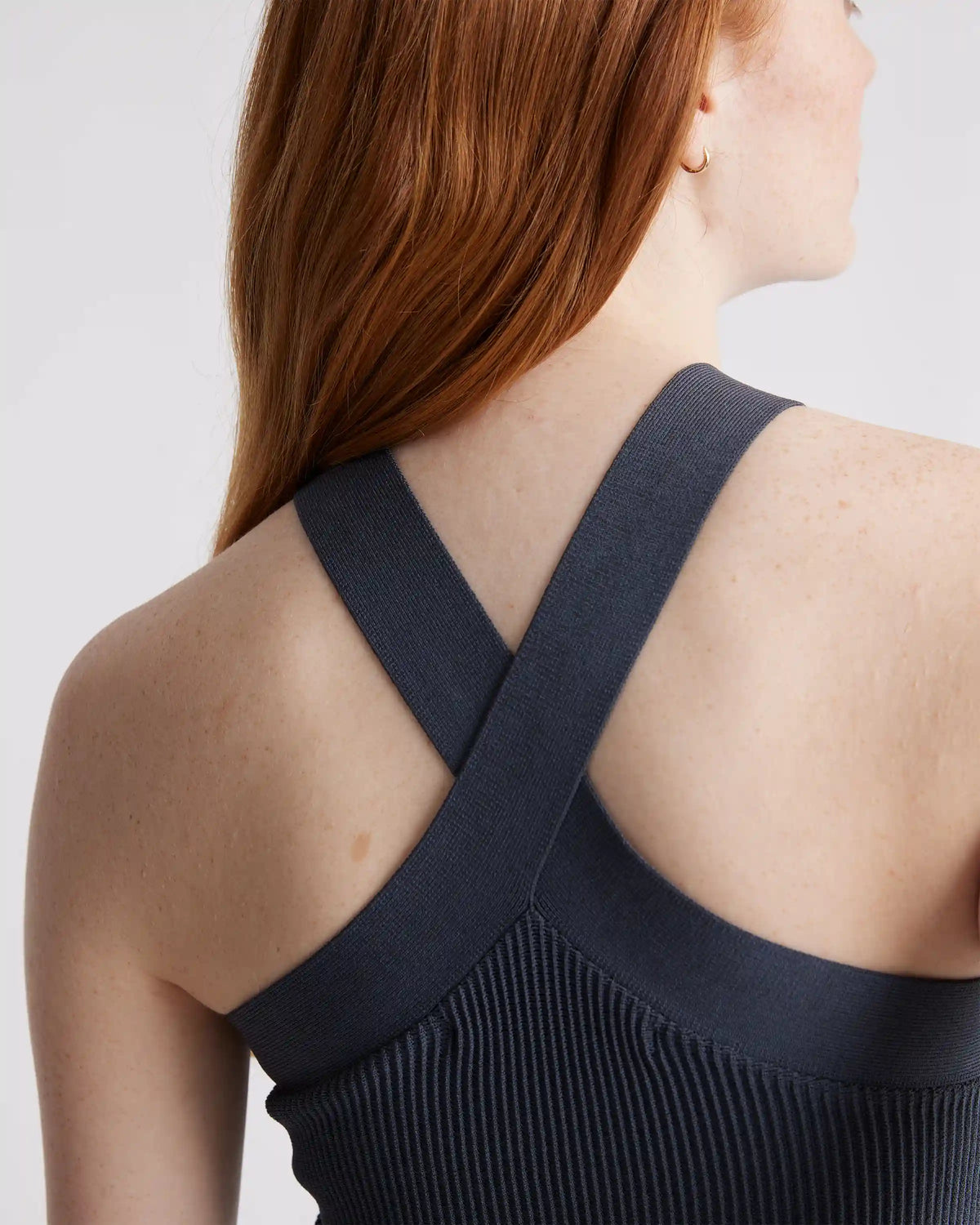 Cropped Halter Ribbed Knit Tank