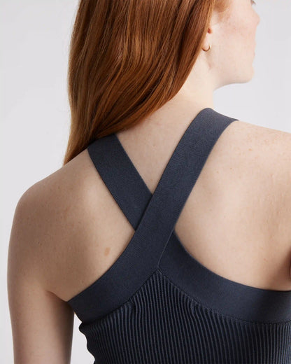 Cropped Halter Ribbed Knit Tank