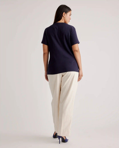 100% Organic Cotton Slub V-Neck Tee