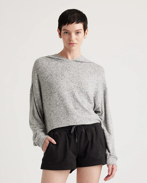 Brushed Lounge Cropped Pullover Hoodie