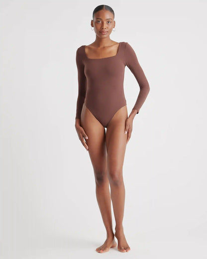 Second Skin Square Neck Long Sleeve Bodysuit