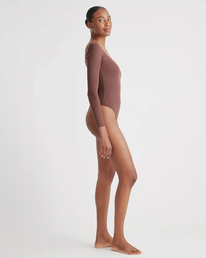 Second Skin Square Neck Long Sleeve Bodysuit