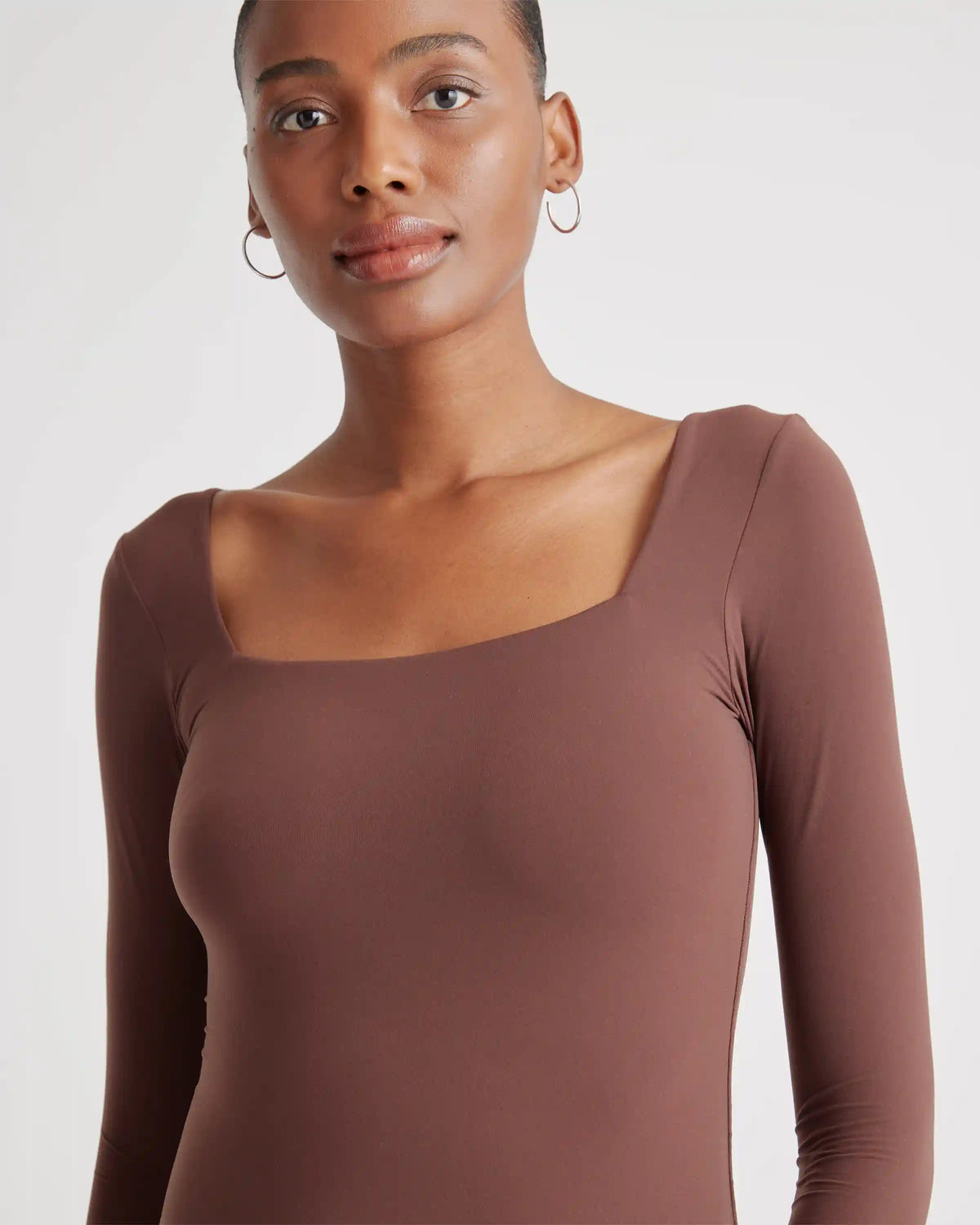 Second Skin Square Neck Long Sleeve Bodysuit