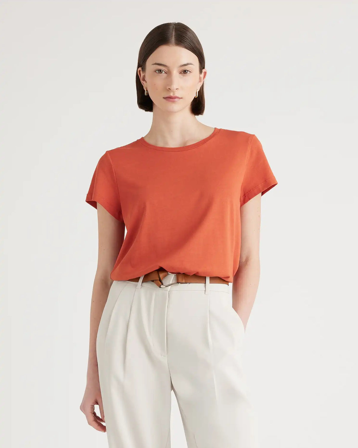 Cotton Modal Crew Neck Swing Tee