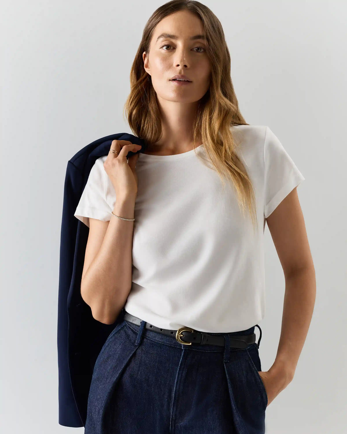 Cotton Modal Crew Neck Swing Tee