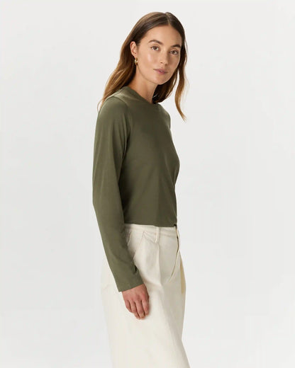 Cotton Modal Relaxed Long Sleeve Tee