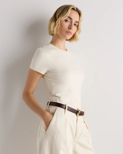 Stretch Cotton Jersey Fitted T-Shirt