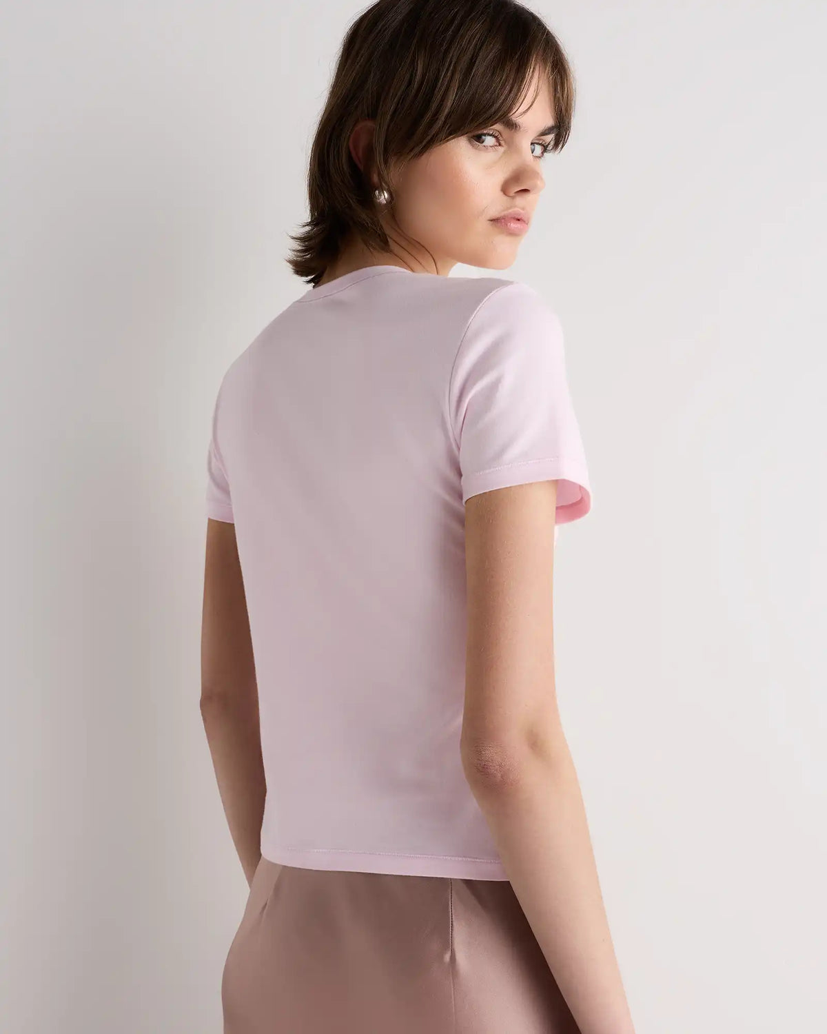 Stretch Cotton Jersey Fitted T-Shirt