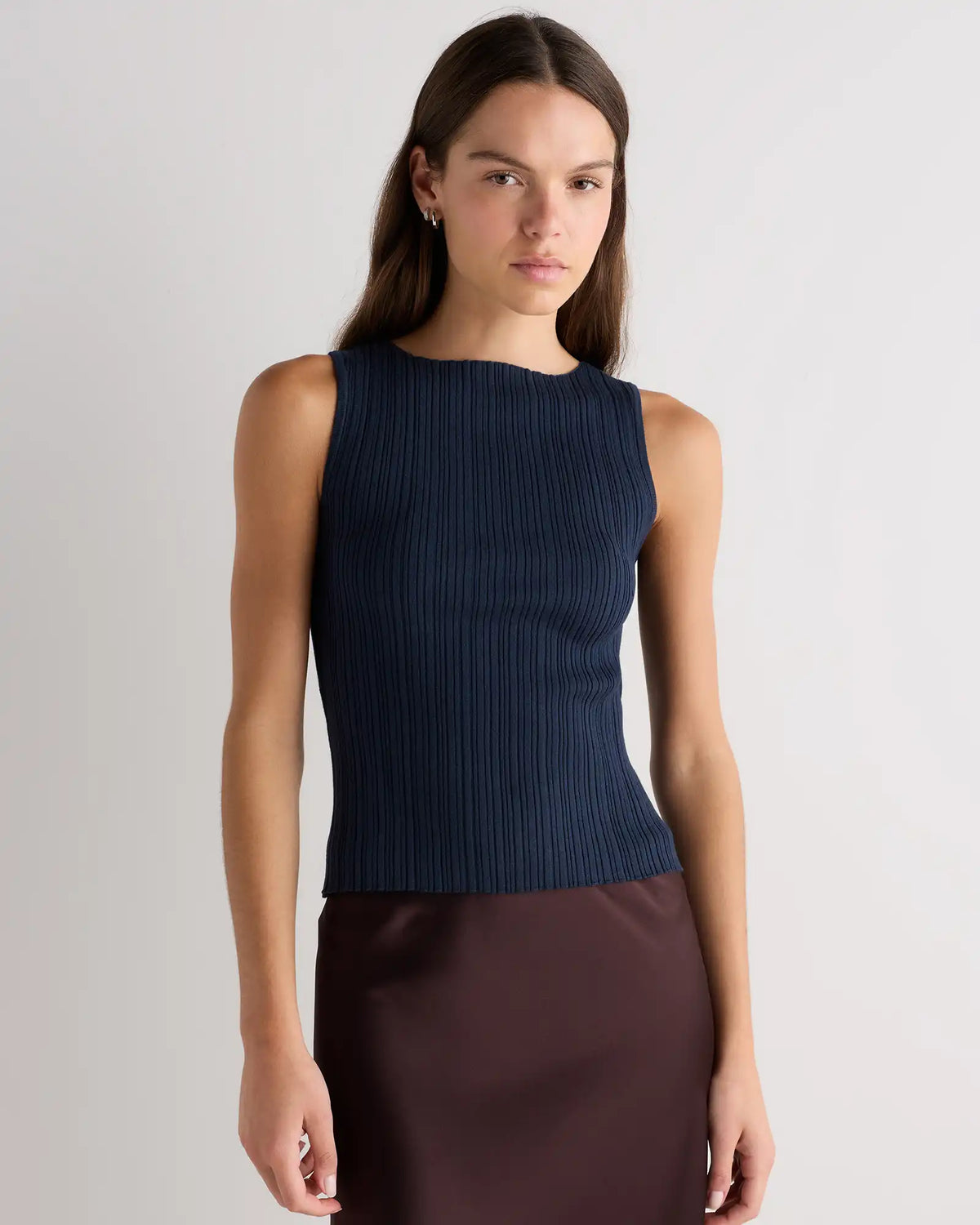 Cotton Cashmere Ribbed Tank