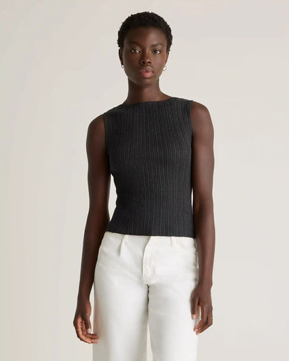 Cotton Cashmere Ribbed Tank