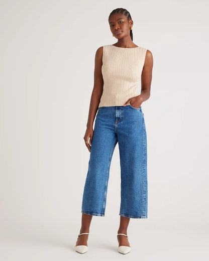 Cotton Cashmere Ribbed Tank