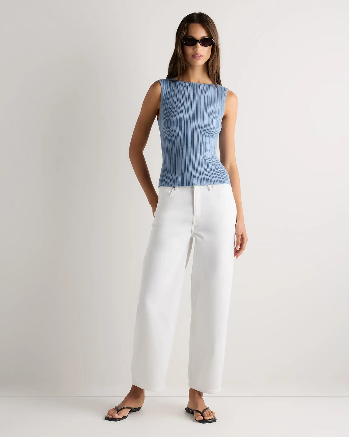 Cotton Cashmere Ribbed Tank