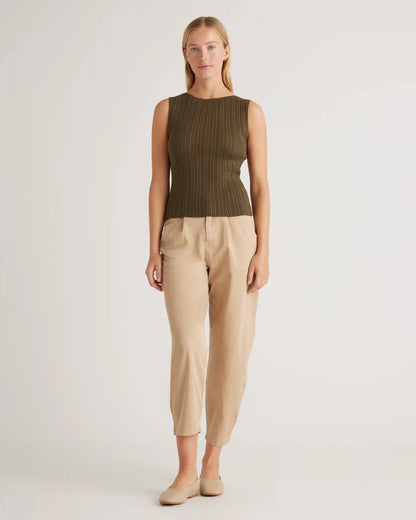 Cotton Cashmere Ribbed Tank