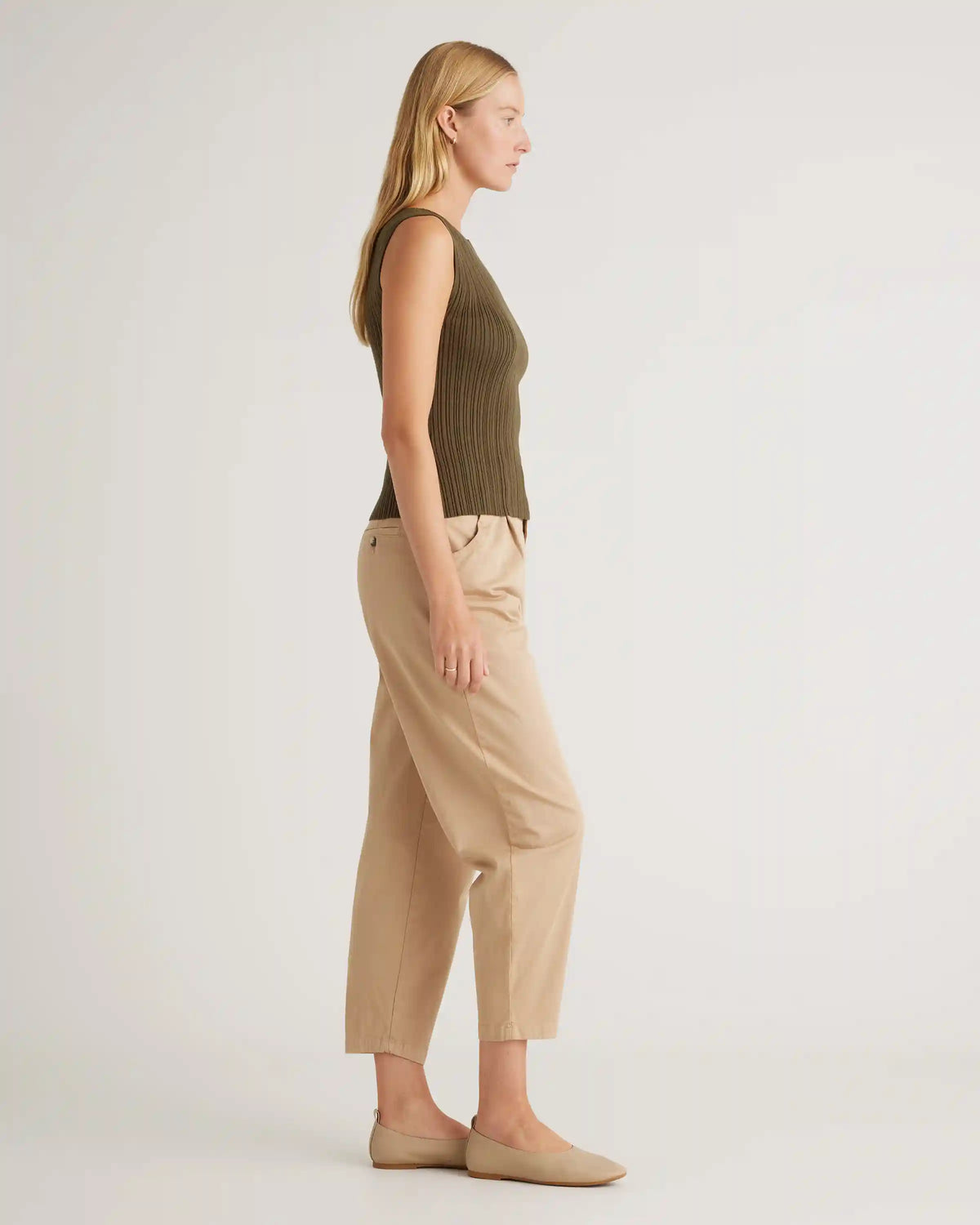 Cotton Cashmere Ribbed Tank