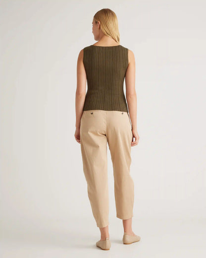 Cotton Cashmere Ribbed Tank