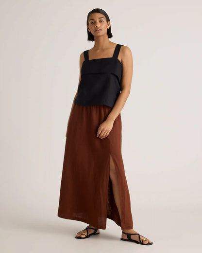 100% European Linen Square Neck Tank