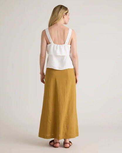 100% European Linen Square Neck Tank