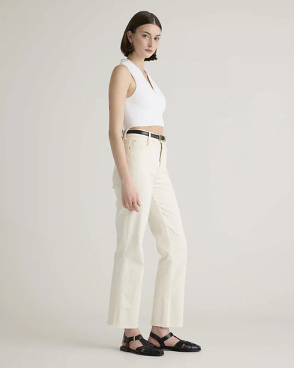 Cropped Polo Ribbed Knit Tank