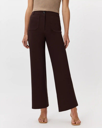 Ultra-Stretch Ponte Cropped Wide Leg Pants