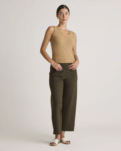 Ultra-Stretch Ponte Cropped Wide Leg Pants