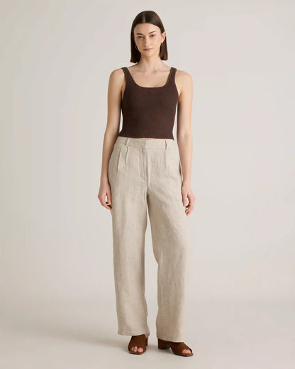 100% European Linen Pleated Trouser