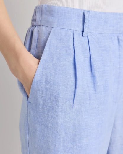 100% European Linen Pleated Trouser