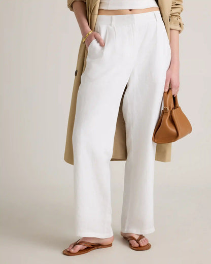 100% European Linen Pleated Trouser