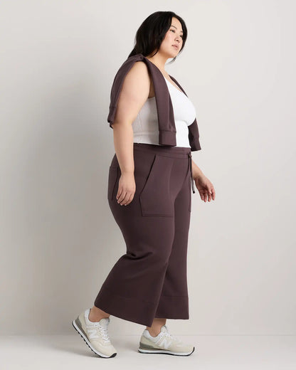 SuperSoft Fleece Cropped Wide Leg Pants