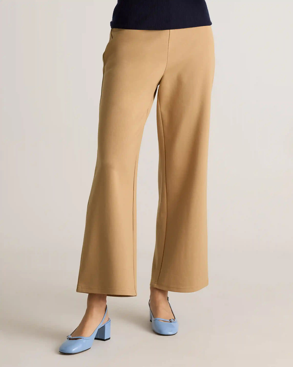 Organic Cotton Double Knit Wide Leg Pants