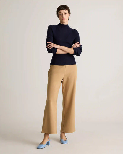 Organic Cotton Double Knit Wide Leg Pants