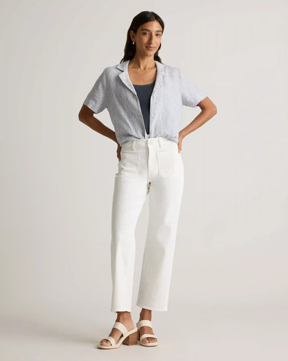 Bella Stretch Patch Pocket Wide Leg Jeans