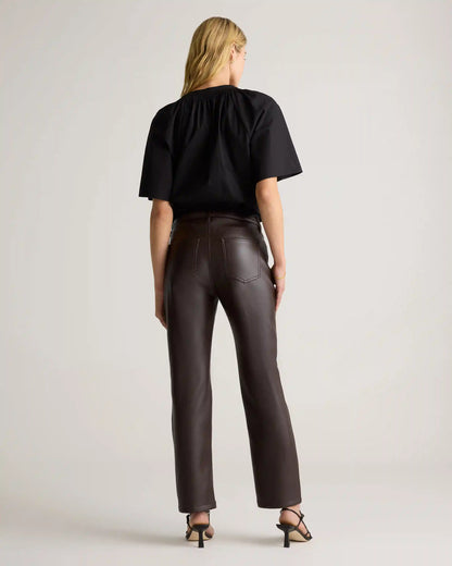Vegan Leather Straight Leg Pants