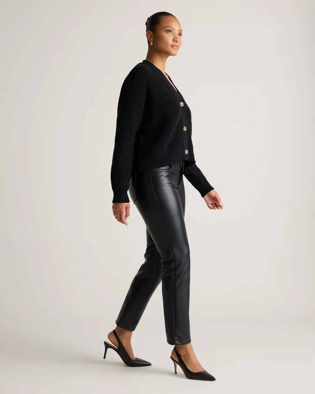 Vegan Leather Straight Leg Pants