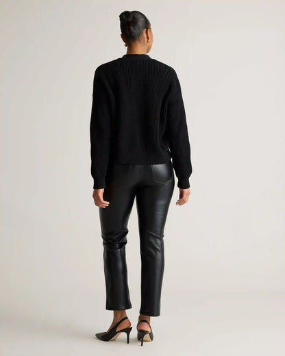 Vegan Leather Straight Leg Pants