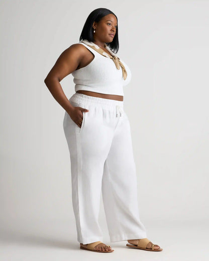 100% European Linen Wide Leg Pants