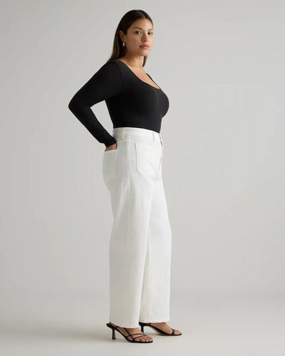 Bella Stretch Patch Pocket Wide Leg Jeans