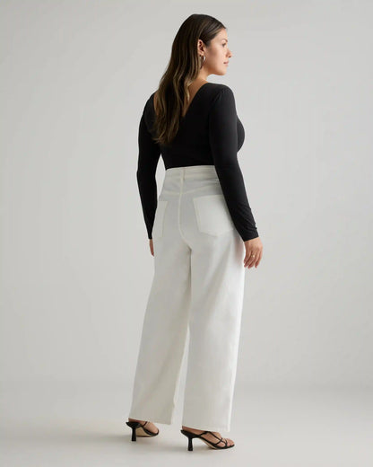 Bella Stretch Patch Pocket Wide Leg Jeans