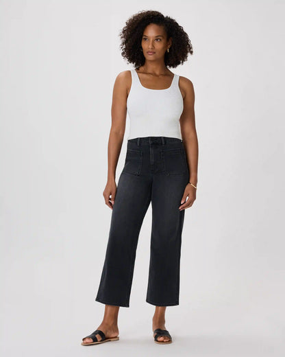 Bella Stretch Patch Pocket Wide Leg Jeans