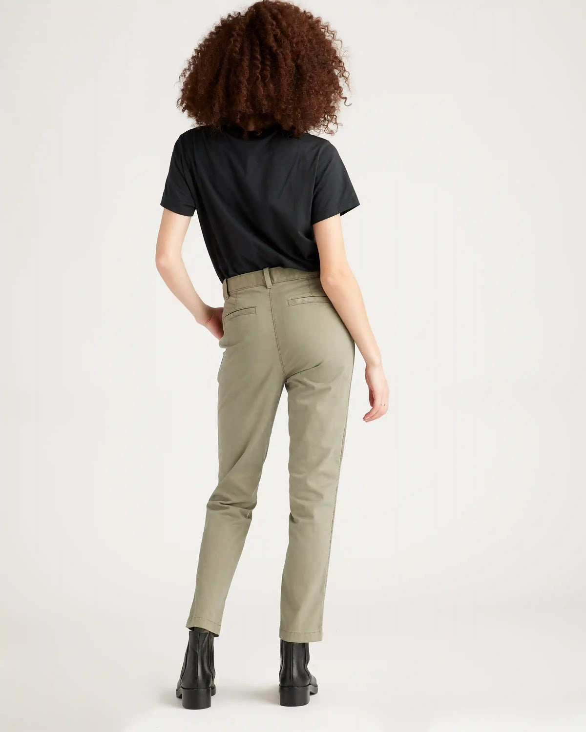 Stretch Cotton Twill Girlfriend Chino Pants