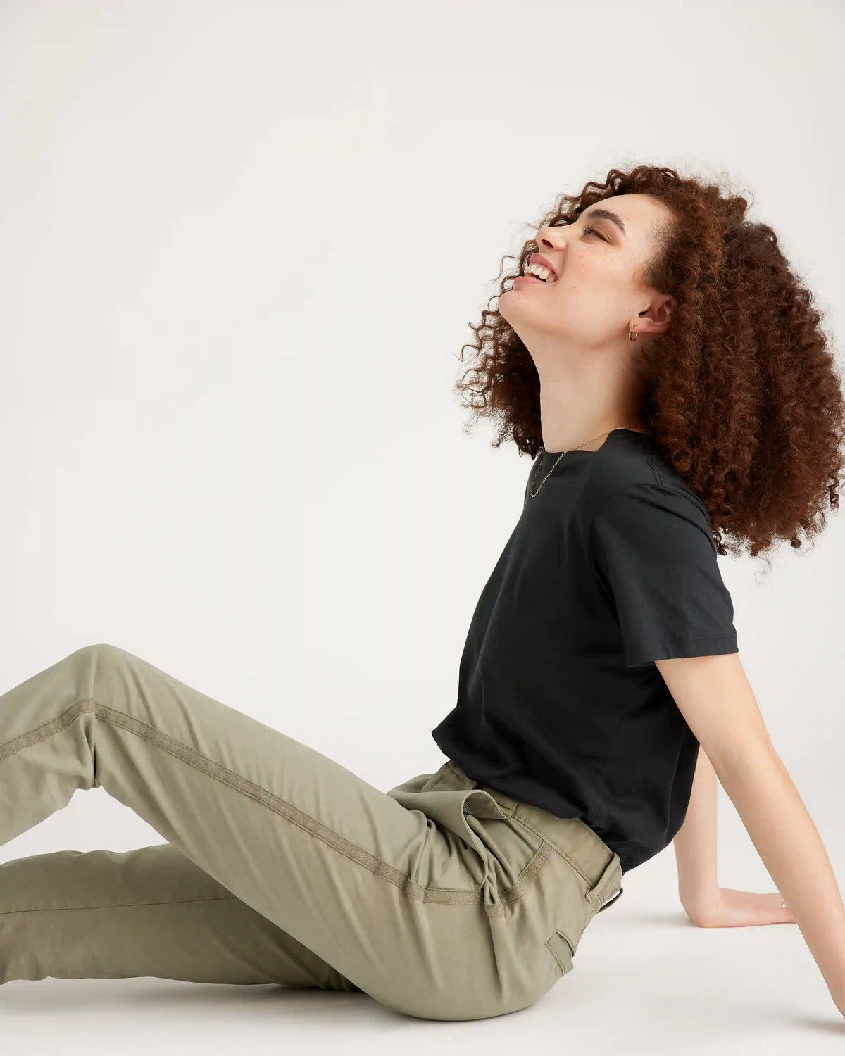 Stretch Cotton Twill Girlfriend Chino Pants