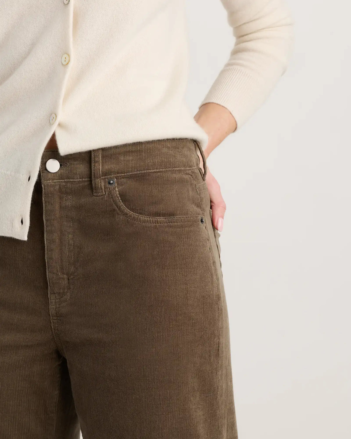 Organic Stretch Corduroy Wide Leg Pants