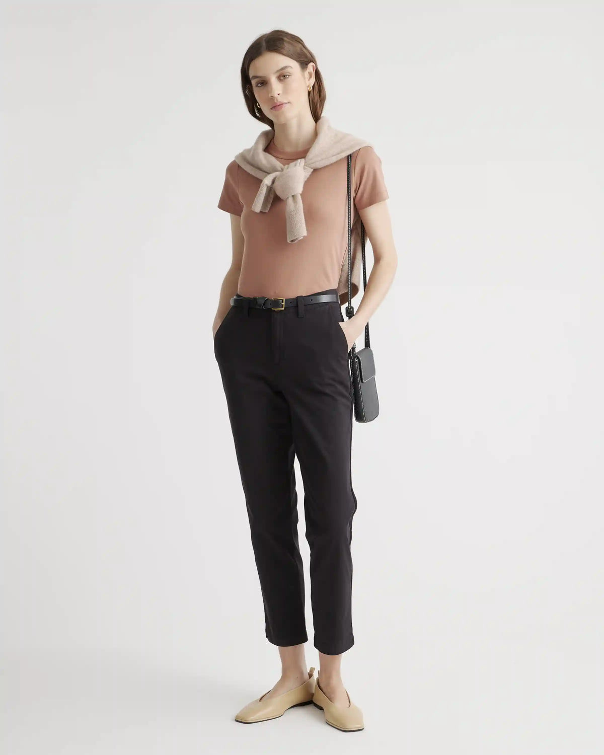 Stretch Cotton Twill Girlfriend Chino Pants